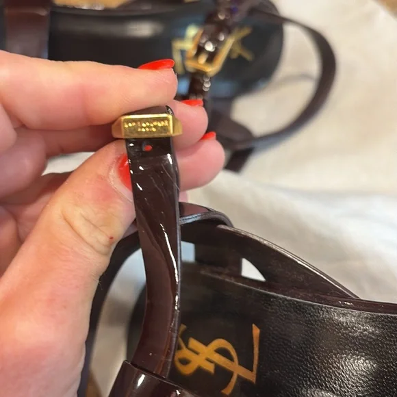 💜❤️ Saint Laurent YSL Patent Leather Tribute Heels💜❤️RARE HTF COLOR•VVEUC $1495 - Picture 11 of 13
